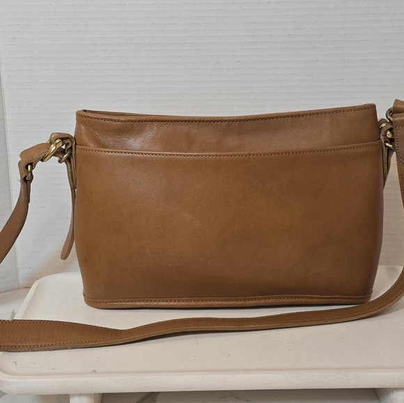 VTG Coach Equestrian Genuine Leather Shoulder Bag Crossbody Camel Tan J7C-9802 - Picture 4 of 16